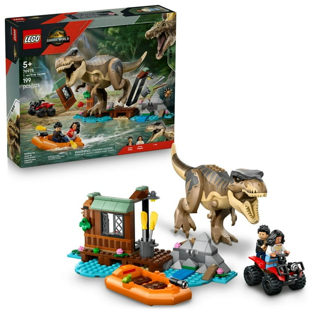 LEGO Jurassic World T. Rex River Escape Building Set, 199 pc.