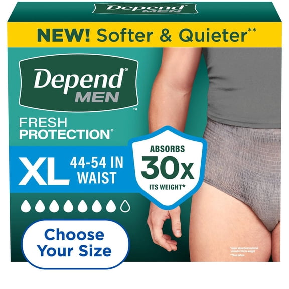 Depend Fresh Protection Incontinence Underwear for Men, Choose Size