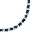 thumbnail image 2 of Emerald Cut Lab Created Gemstone Halo Tennis Necklace in Sterling Silver, 2 of 3