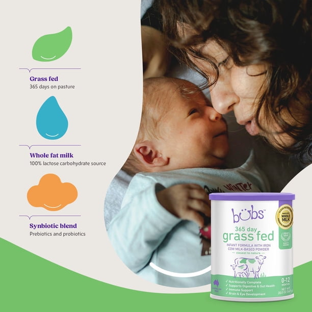 Bubs Grass Fed Infant Formula Powder with Iron, 20 oz., 3 pk