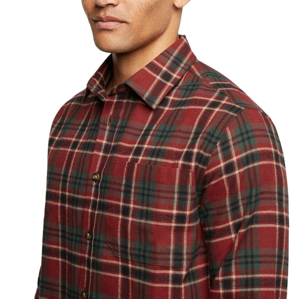 Chemise vintage Eddie Bauer homme moyen rouge chamois flanelle années