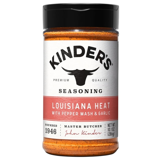 Kinder's Louisiana Heat with Pepper Mash & Garlic Seasoning, 10.1 oz.