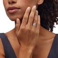 thumbnail image 6 of Lab Created Emerald Cut Gemstone & Diamond Ring in 14K Gold, 6 of 6
