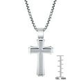 thumbnail image 3 of Spartan .20 CT. T.W. Diamond Cross Stainless Steel Pendant, 3 of 4