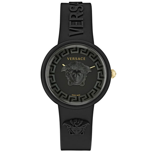 Versace Medusa Pop Swiss Quartz Black Silicone Watch, 39mm