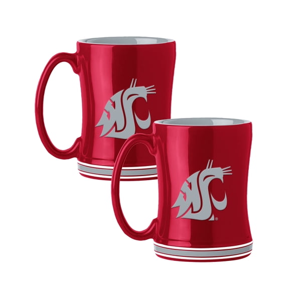 Logo Brands Washington State Cougars 14oz Relief Mug Set