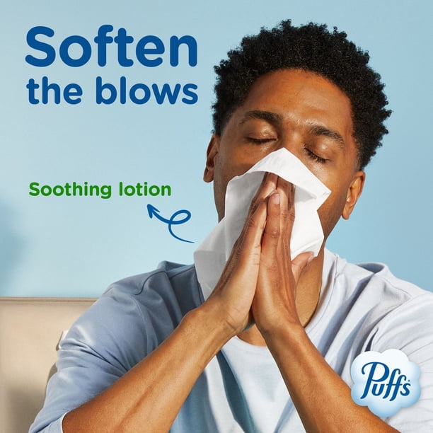 Puffs Plus Lotion 2-Ply Facial Tissues 12 Cube Boxes, 72 tissues