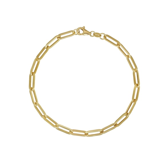 High-Polish Paperclip Chain Bracelet in 14K Yellow Gold