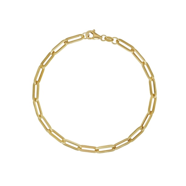 Nuragold 14k Yellow Gold 7mm Paperclip Chain Link Bracelet – 7, 7.5, 8 Inch