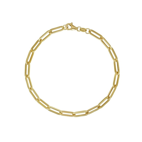 High-Polish Paperclip Chain Bracelet in 14K Yellow Gold