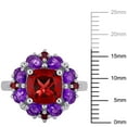 thumbnail image 3 of Cushion Cut Multi-Gemstone Cluster Ring in Sterling Silver, 3 of 6