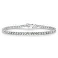 thumbnail image 1 of Lab Created White Sapphire Round Cut Gemstone Tennis Bracelet in Sterling Silver, 1 of 8