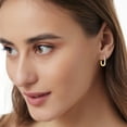 thumbnail image 3 of Round Cut Oval Shape Diamond Hoop Earrings in 14K Gold, 3 of 4