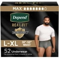thumbnail image 1 of Depend Real Fit Incontinence Underwear for Men, Maximum Absorbency, Choose Size, 1 of 9