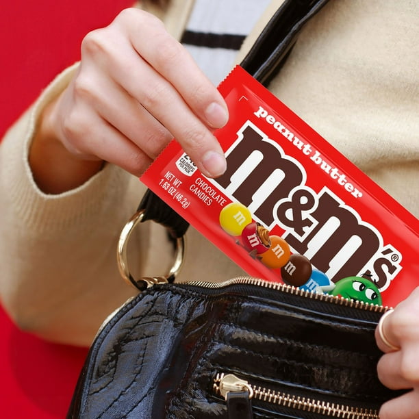 M&M'S Peanut Butter Milk Chocolate Candy, Full Size, 24 ct