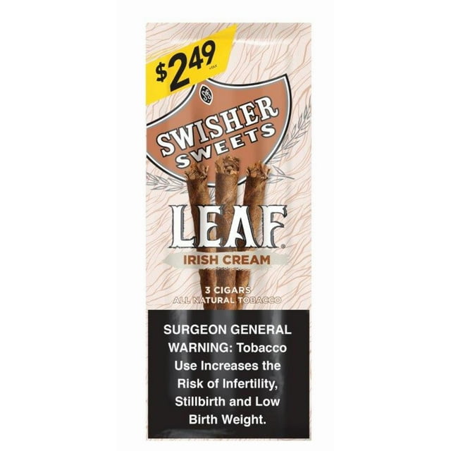 Swisher Sweets Leaf Irish Cream Cigars, Pre-Priced 3 for $2.49, 3 ct., 10 pk.