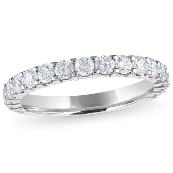Round Cut Semi Eternity Diamond Band in 14K Gold