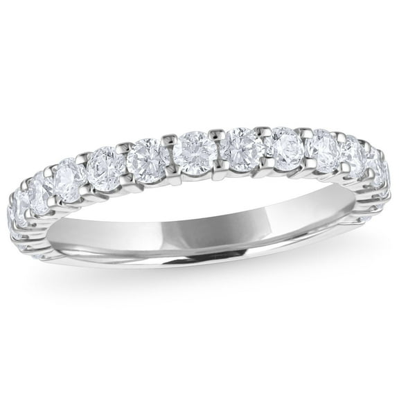 Round Cut Semi Eternity Diamond Band in 14K Gold