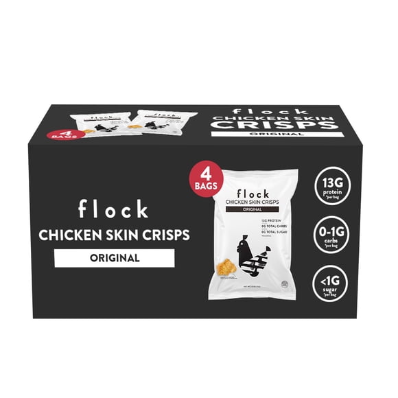 Flock 13g Chicken Skin Crisps Original, 2.5 oz., 4 pk.