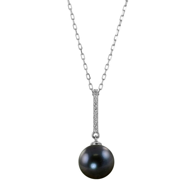Cultured Freshwater Pearl and 0.04 CT.T.TW. Diamond Pendant Necklace in 14K Gold