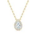 thumbnail image 1 of 0.30 CT. T.W. Pear Cut Halo Diamond Pendant Necklace in 14K Gold, 1 of 7