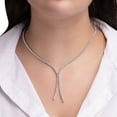 thumbnail image 5 of Lab Created White Sapphire Lariat Tennis Necklace in Sterling Silver, 5 of 5