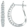 thumbnail image 1 of 0.46 CT. T.W. Round Cut Diamond Hoop Earrings in 14K Gold, 1 of 3