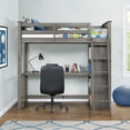 thumbnail image 5 of Maxson Twin Loft Bed With Desk And Bookshelf, Gray Finish, 5 of 13