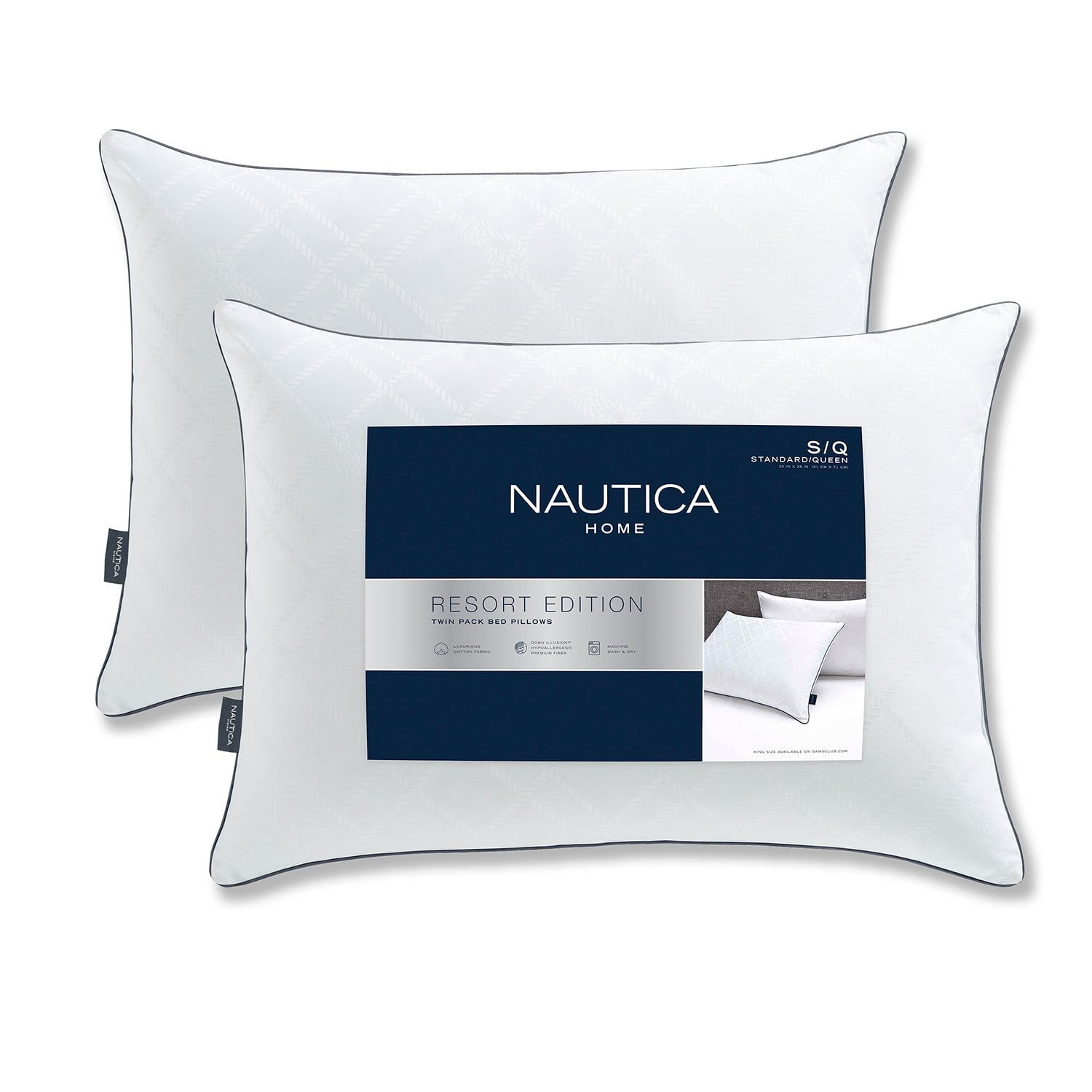 Nautica Percale Cotton Piece Standard Pillowcase Set On Sale