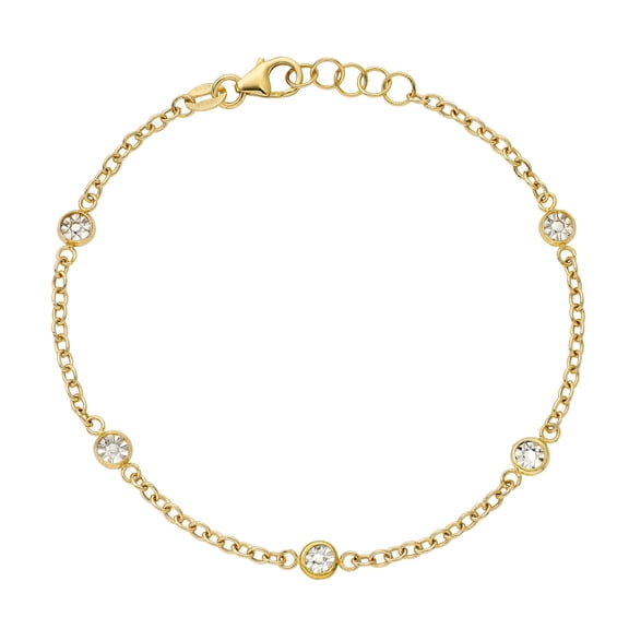 Adjustable Two-Tone Bezel Design Bracelet