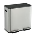 thumbnail image 9 of Simpli-Magic 80 Liter / 21 Gallon Dual Compartment Step Trash Can with Soft-Close Lid, Hands-Free Foot Pedal, Built-In Odor Filter, Silver Recycling Bin (40L plus 40L), 9 of 9