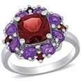 thumbnail image 1 of Cushion Cut Multi-Gemstone Cluster Ring in Sterling Silver, 1 of 6
