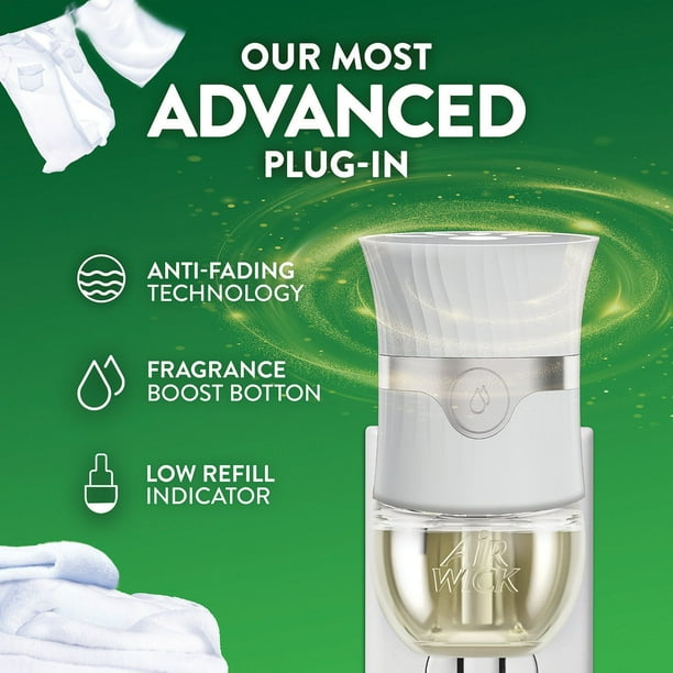 anti tobacco plug in Air Wick Plug In Scented Oil Kit, Fresh Linen, 2 warmers + 8 refills