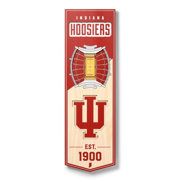 YouTheFan Indiana Hoosiers 6"x19" 3D Stadium View Banner