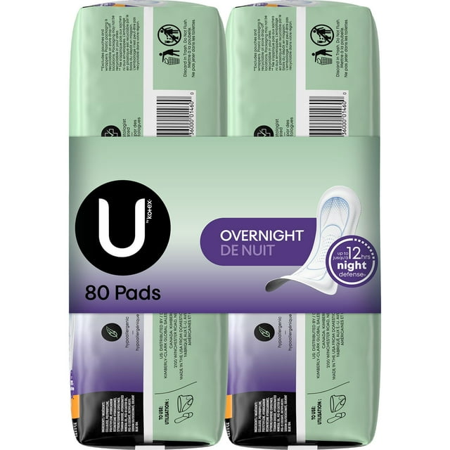 U by Kotex Security Overnight Maxi Pads, 40 ct., 2 pk.
