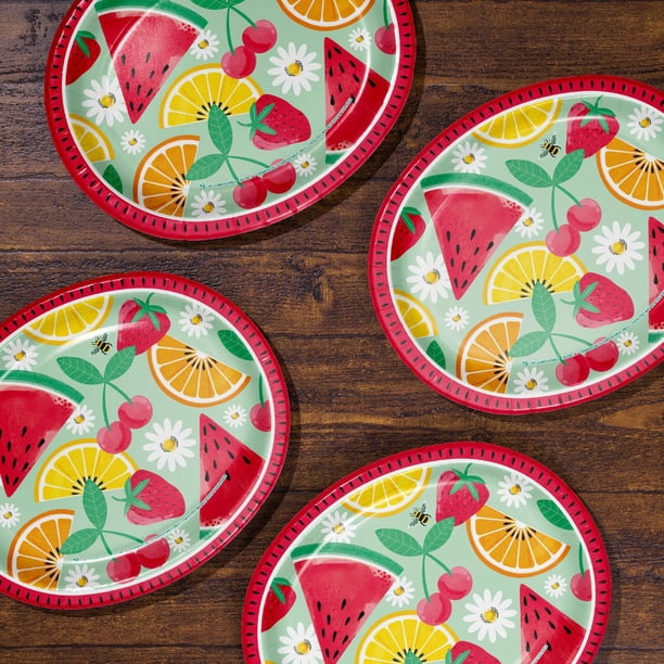 Member's Mark Summer Oval Paper Plates, 10