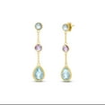 thumbnail image 2 of Round & Pear Cut Multi-Gemstone Earrings in 14K Gold, 2 of 5