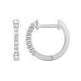 thumbnail image 2 of 0.10 CT. T.W. Diamond Petite Hoop Earrings in 14K Gold, 2 of 5