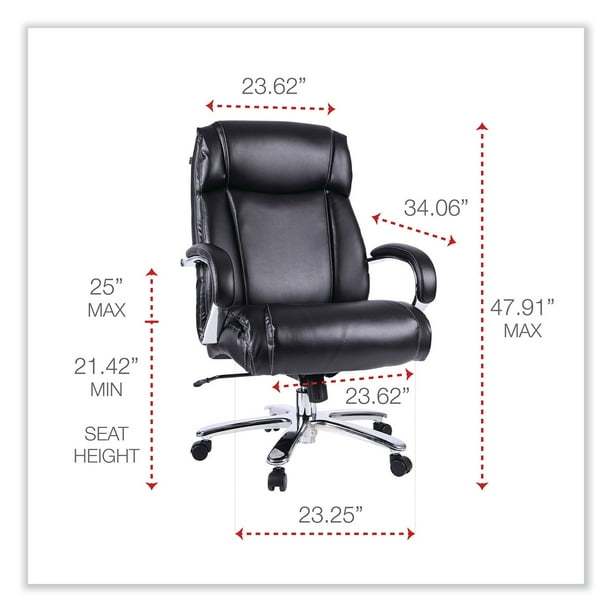 Alera Maxxis Series Big and Tall Leather Office Chair, Black