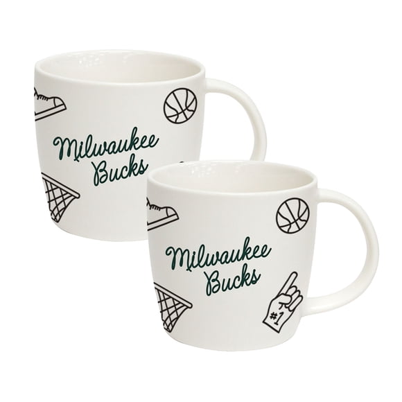 Logo Brands Milwaukee Bucks 18oz Playmaker Mug Bundle
