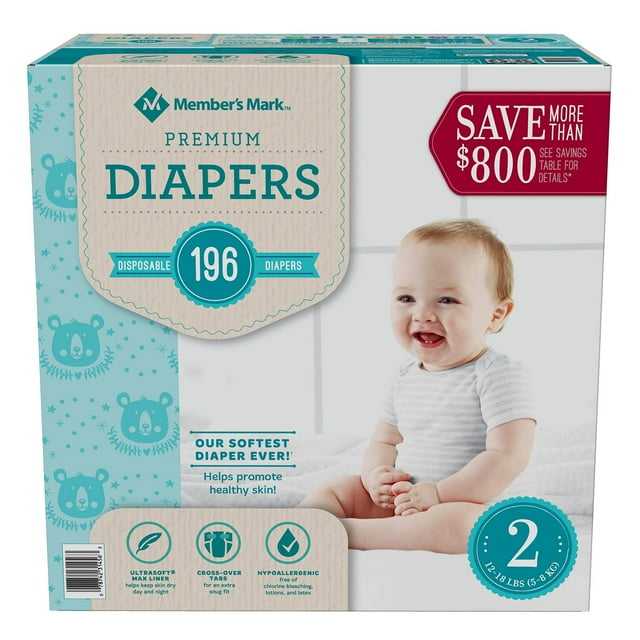 Member's Mark Premium Baby Diapers (Choose Your Size)