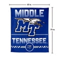 thumbnail image 7 of Logo Brands Middle Tennessee State University Blue Raiders 60"x70" Super Plush Blanket, 7 of 7