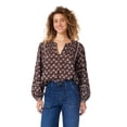 thumbnail image 6 of BILA Women's Printed Pintuck Long Sleeve Cotton Top, 6 of 9