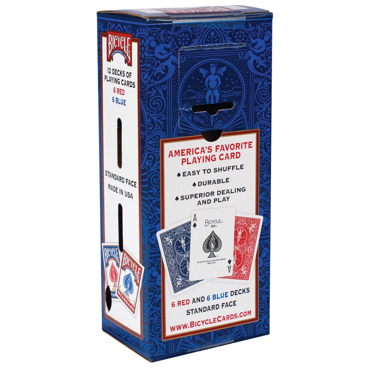 50 Deck Bicycle Standard Face Playing Cards – 25 Blue & 25 Red, New Sealed