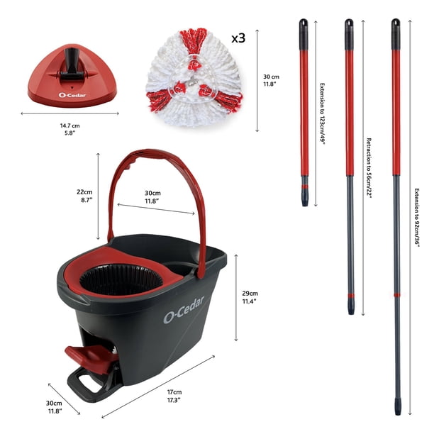 O-Cedar EasyWring Power Spin Mop System+ 2 Extra Mop Head Refills