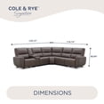 thumbnail image 2 of Cole & Rye Signature Leather 6-Piece Dual Power Sectional with Storage Console, 2 of 11