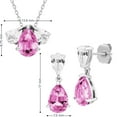 thumbnail image 7 of Pear Cut Lab Gemstone Earring and Necklace Set in Sterling Silver, 7 of 7