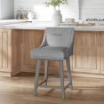 thumbnail image 1 of HH2 Home Upholstered Tapered Back Wood Adjustable Height Swivel Bar Stool, 1 of 19