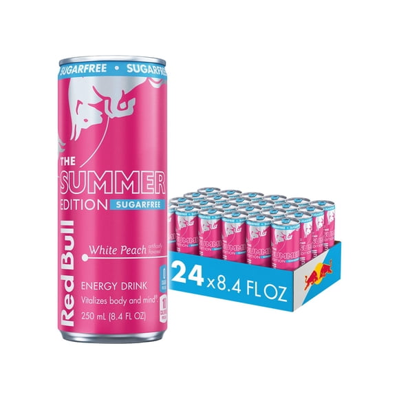 Red Bull Sugar Free Summer Edition White Peach 8.4 fl. oz., 24 pk.