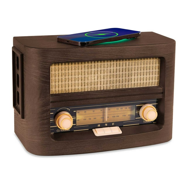 Fuse Audio Vintage Bluetooth Radio with Wireless Charger